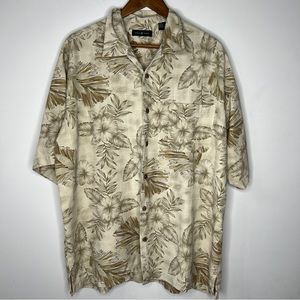 Cotton Traders Hawaiian Button Down 100% Silk Mens Size Xl